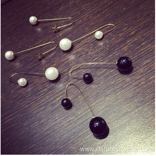 Customized Pearl Pendant Earrings Sweet Alloy Star Ear Studs